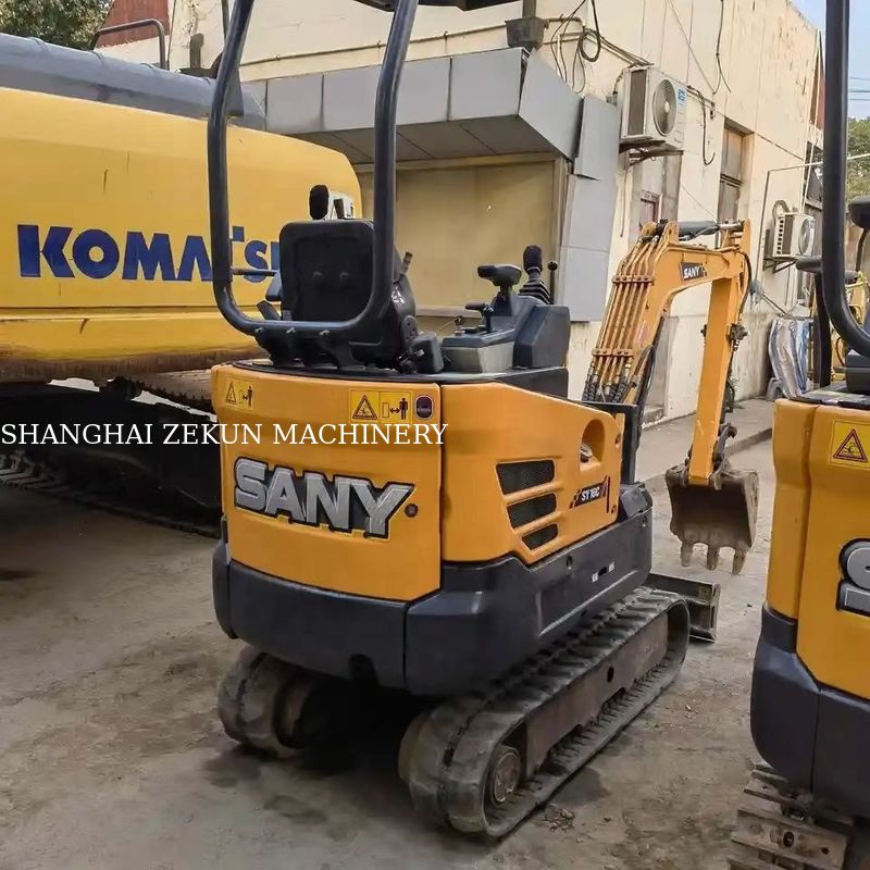 10.3KW Sany SY16C 1.6Ton Mini Excavator Dengan Ban Karet Dan Pompa Hidraulik Asli