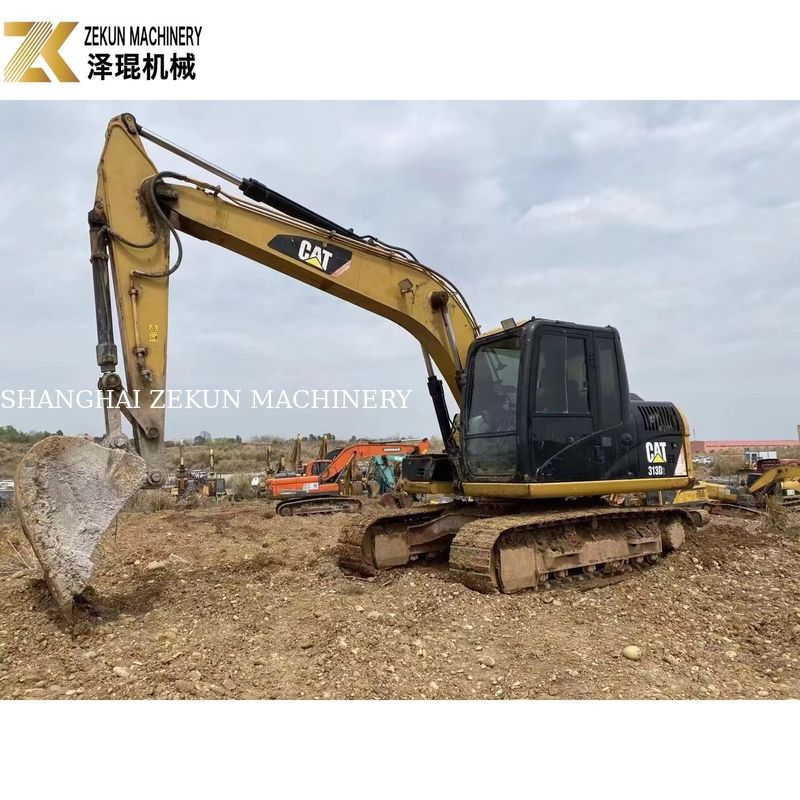 Digunakan Cat 313 Excavator 13 Ton Jalan Bangunan Peralatan dengan 0,65m3 Ember Kapasitas
