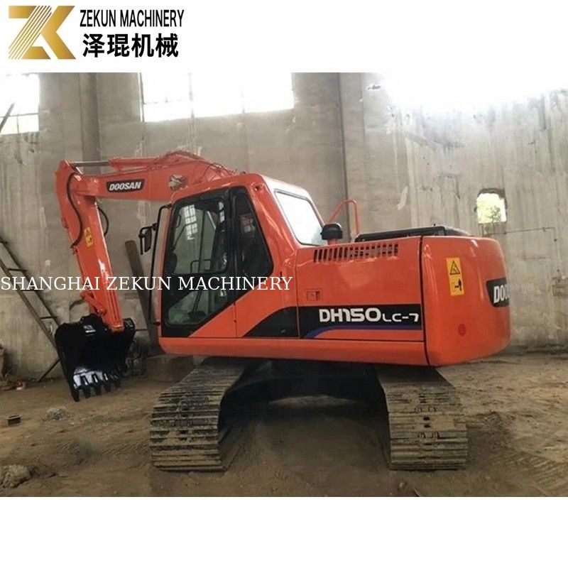 Penggali asli 15Ton Digunakan Doosan DH150 Excavator Dengan Jack Hammer DH150-7 2017