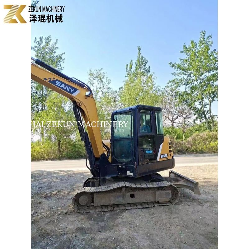 Digunakan Sany SY55C-9 Excavator 5,5 Ton Berat Operasi Cat Asli