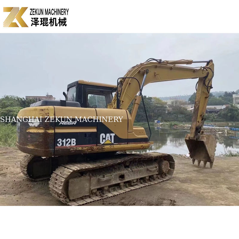 Tahun 2000 Cat 312B Digunakan Excavator Crawler 12Ton 63KW bekas Excavator