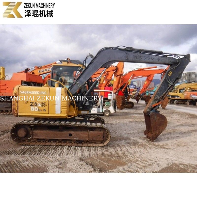7200 KG Dipakai Jepang Mini 8 Ton Hitachi 80 Excavator ZX80 dengan Pompa Hidraulik Asli