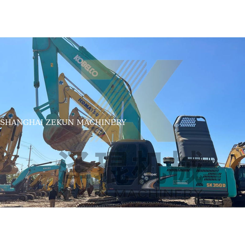 Top- Digunakan Kobelco SK350-8 ZX360-3 Excavator dengan mesin HINO 35000 KG Berat mesin