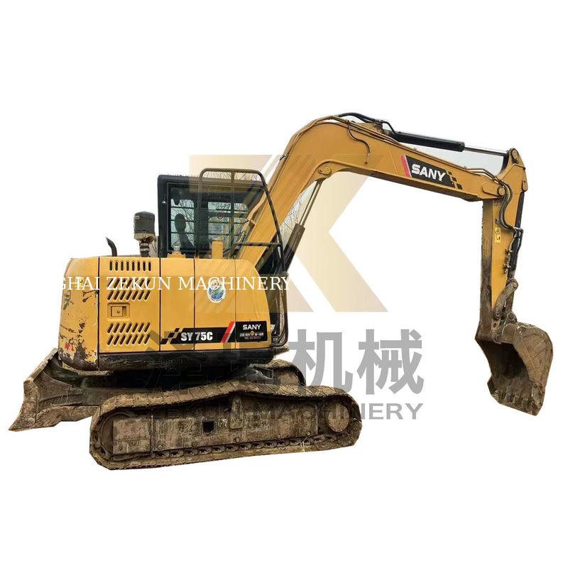 2020 Sany SY75C bekas Crawler Excavator dengan Kapasitas Ember 0,28 m3 di Shanghai