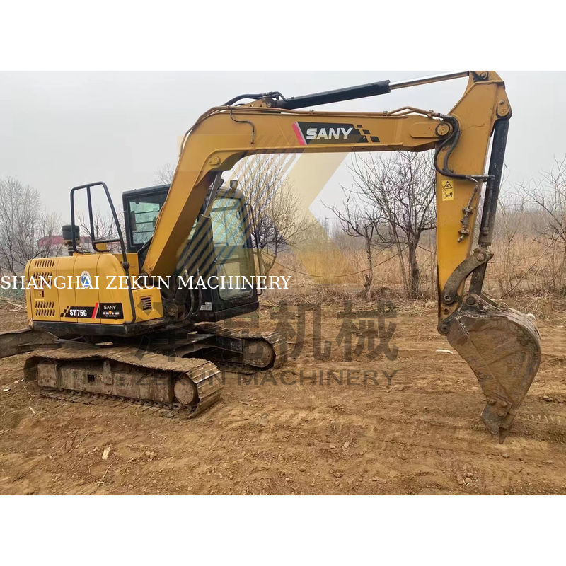 2020 Sany SY75C bekas Crawler Excavator dengan Kapasitas Ember 0,28 m3 di Shanghai