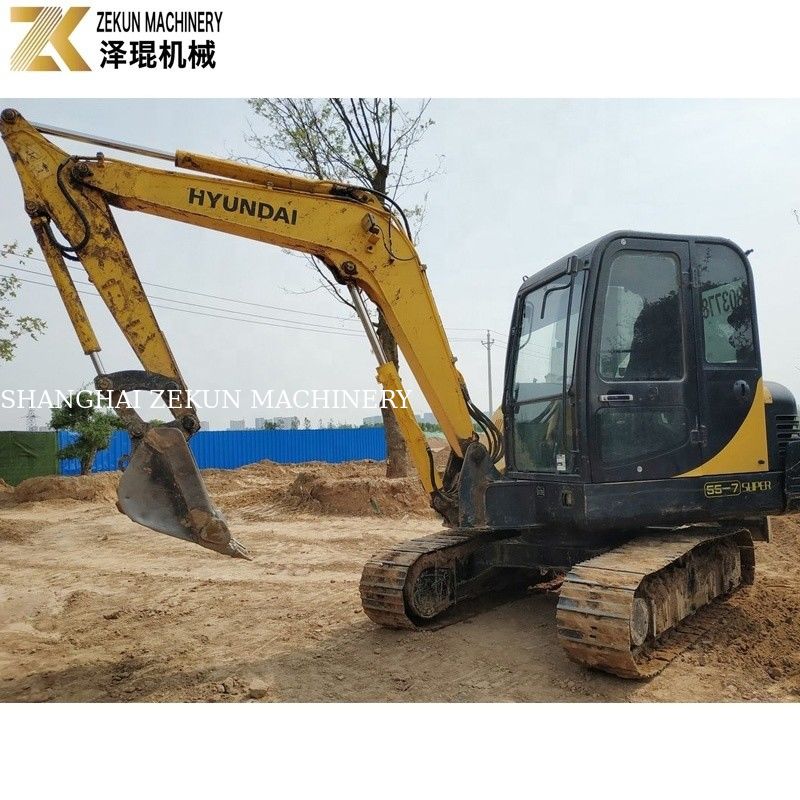 5.5Ton Hyundai Robex 55-7 Excavator dengan katup hidrolik 0.18m3 ember