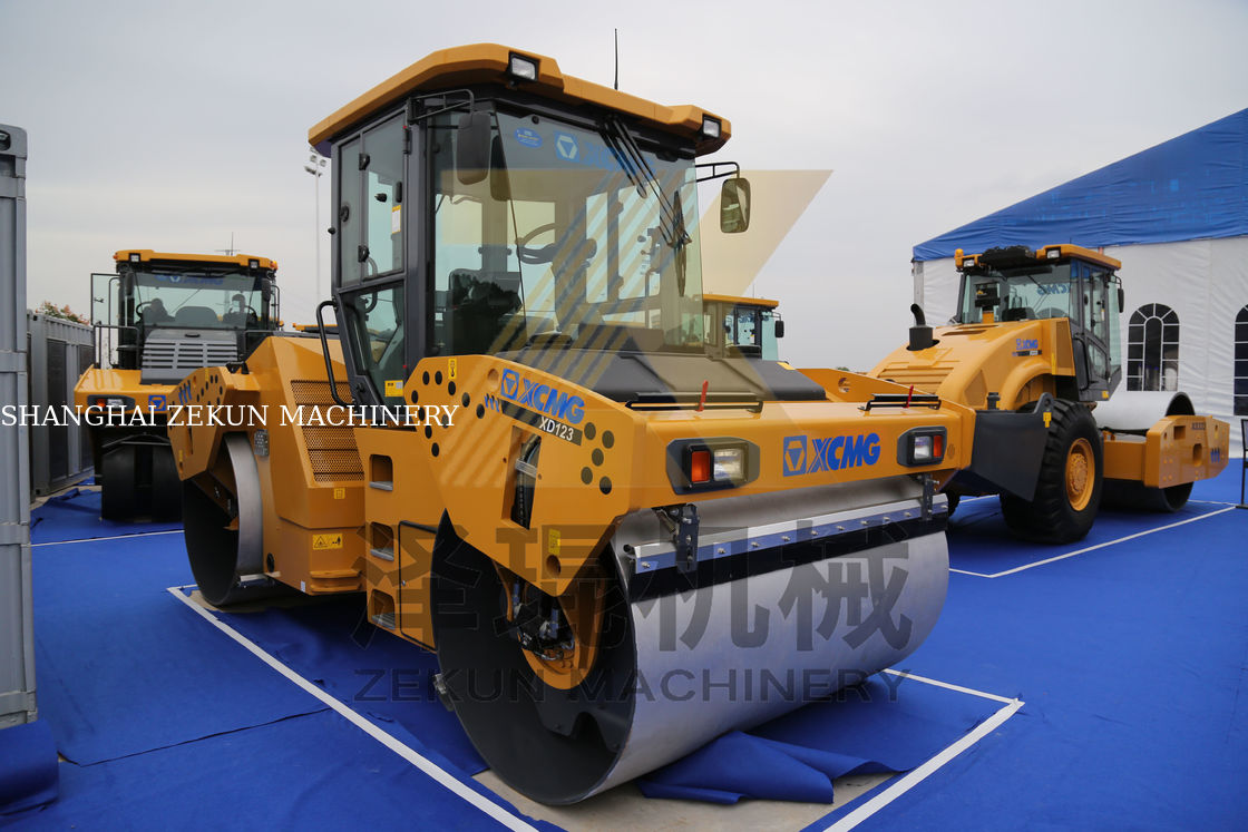 12ton XCMG XD123 Double Drum Roller China Tahap III Peralatan Pembangunan Jalan