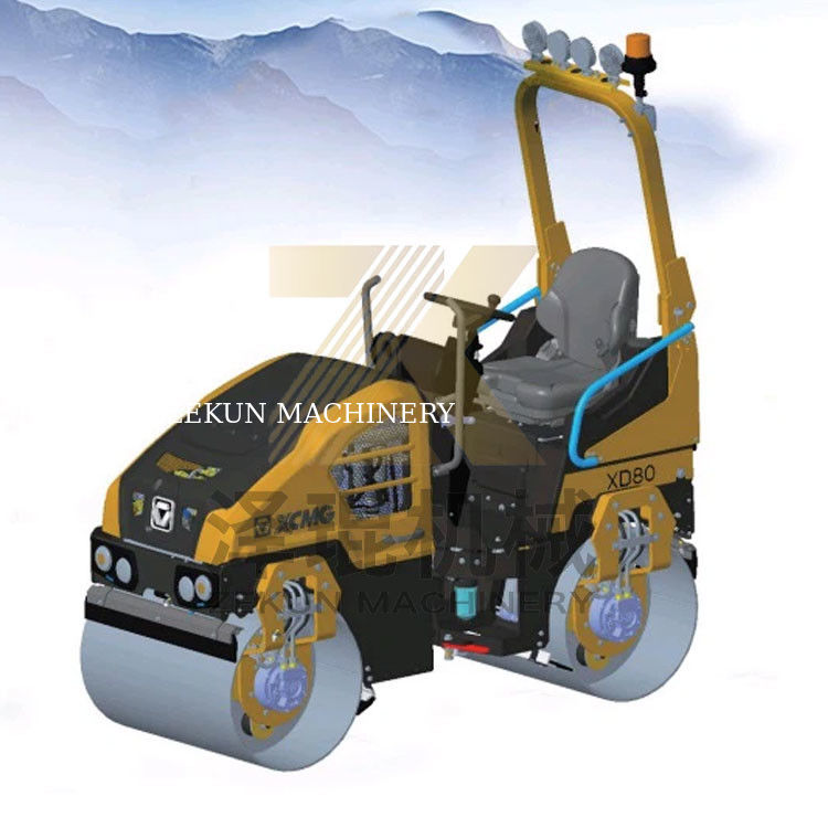 1.6ton XCMG XD80 ringan Vibratory Roller EU Stage V Peralatan Pembangunan Jalan