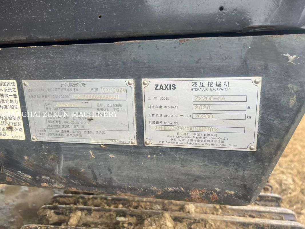 Ekskavator Hitachi ZX220-5A 2020 6541 jam Tinggi Gali Maksimum 630 mm Kedalaman Gali Maksimum 670 mm Untuk Pekerjaan Berat