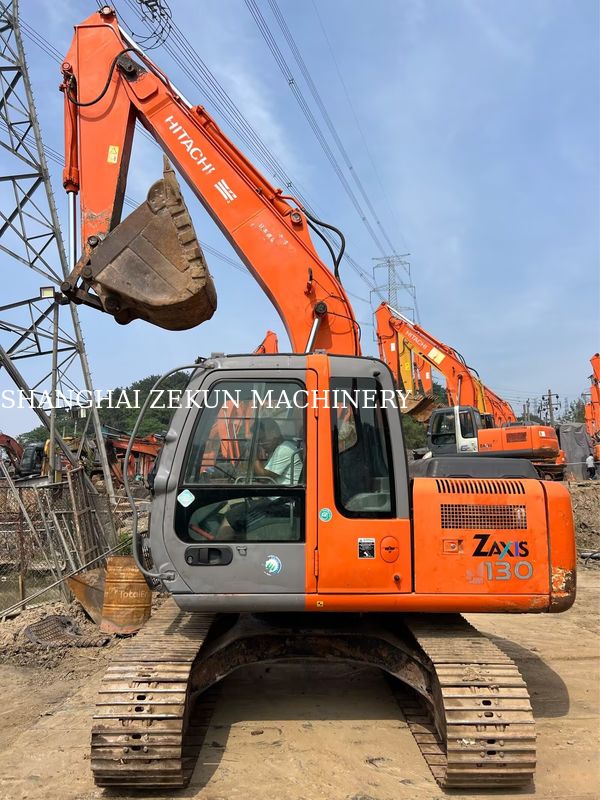 Digunakan Hitachi ZX130-6 Excavator Dengan 11053hrs 4.6m Boom Panjang 34.3 MPa Tekanan hidraulik